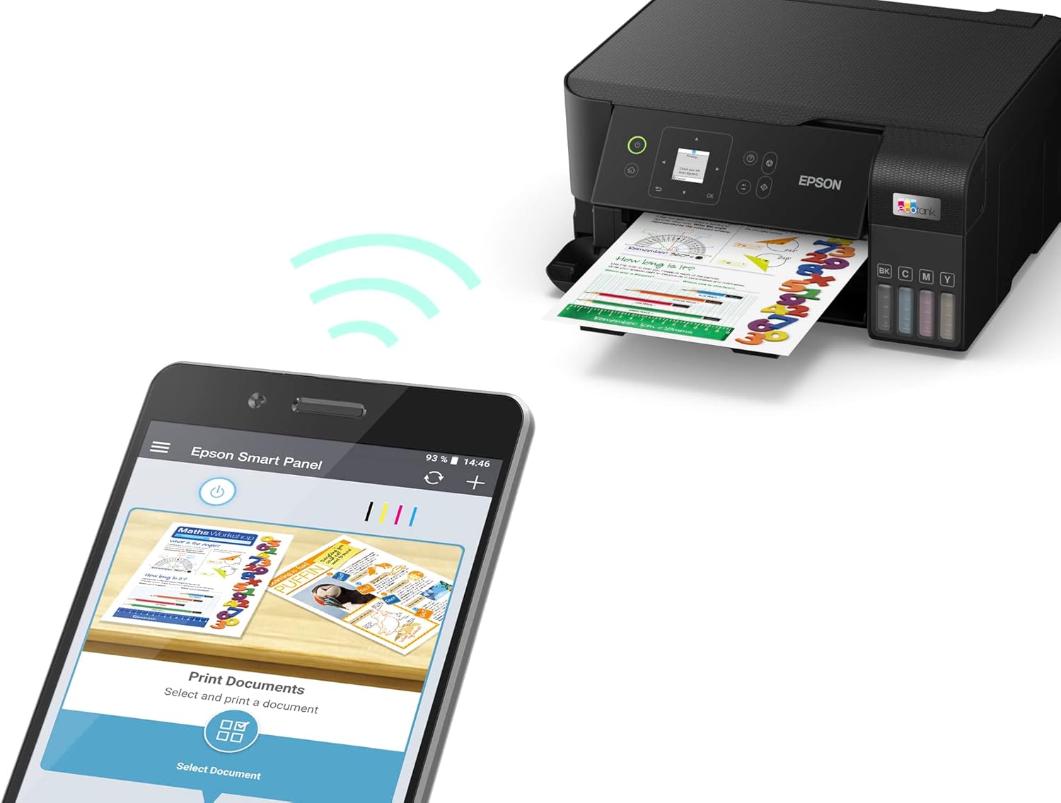 EcoTank ET-2840 Imprimante à réservoir d'encre Multifonction A4 Wi-FI avec Un Stock d'encre jusqu'à 3 Ans