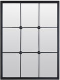 EMDE Miroir Industriel en métal Noir Style CABOCHON - 80x60 cm