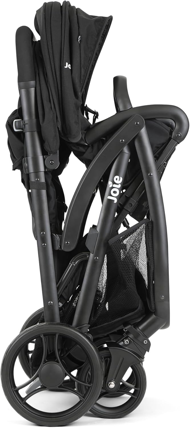 Joie - Evalite Duo - Poussette Double Légère - Siège Arrière Inclinable À Plat - Compatible Sièges Auto Et Nacelles - Suspension 4 Roues - Harnais 5 Points SoftTouch - Dès la naissance