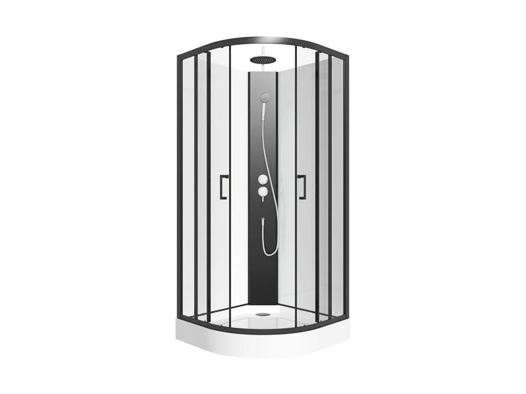 Cabine Douche Quart - Blanc/Noir