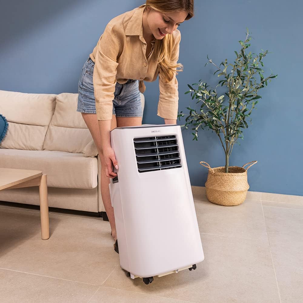 Cecotec Climatiseur Portable ForceClima 7400 Soundless Touch. Télécommande et commande tactile, 7000 BTU, affichage LED, 4 modes, 2 vitesses, couverture jusqu'à 15 m2