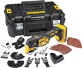 DeWalt Multi-Cutter Brushless - XR 18V - DCS355D2-QW - Multi-Cutter sans Fil en Coffret avec 2 Batteries, Chargeur et 32 Accessoires - Outil Idéal pour Découpe et Ponçage - 20000 orb/min Argenté