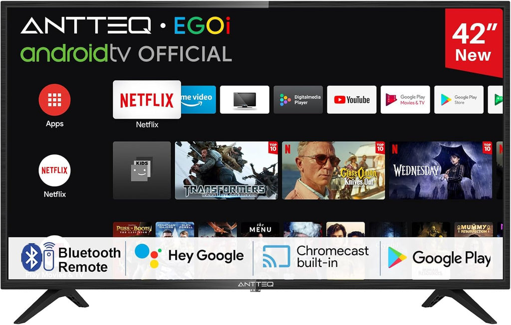 AG42F3 Smart TV 42 Pouces(106cm), Andriod TV LED FHD,Dolby Audio,Google Assistance,Bluetooth Triple Tuner(DVB-C/S2/-T2),Google Play Store((DAZN/Disney+/Netflix/Prime Video/Youtube),WiFi