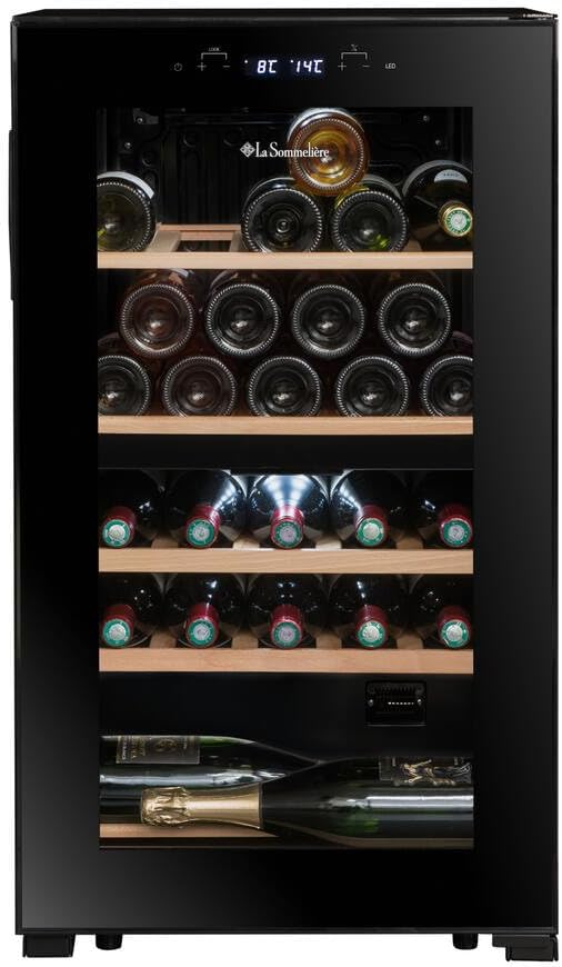 LA SOMMELIERE Cave de mise à température double zone SLS32DZBLACK 32 Bouteilles