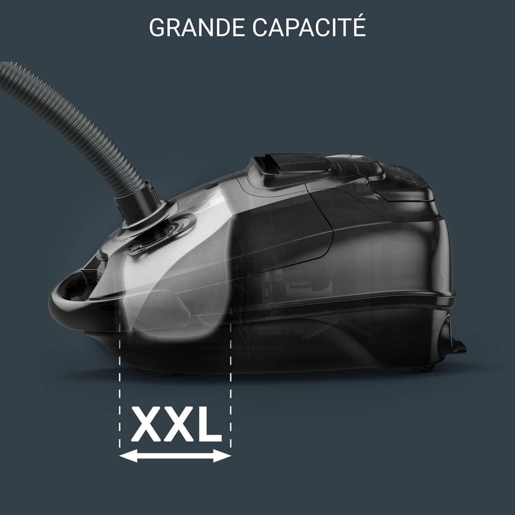 Rowenta Aspirateur avec sac, Silencieux, Performant, Basse consommation d’énergie, Haute filtration, Capacité 4,5 L, Accessoires poils d'animaux, Fabriqué en France, Silence Force, Rouge RO7473EA