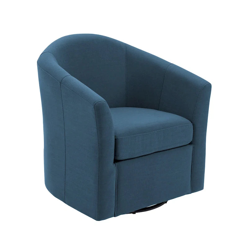 Set of 2 Modern Upholstered Swivel Barrel Chair Living Room Accent Chair