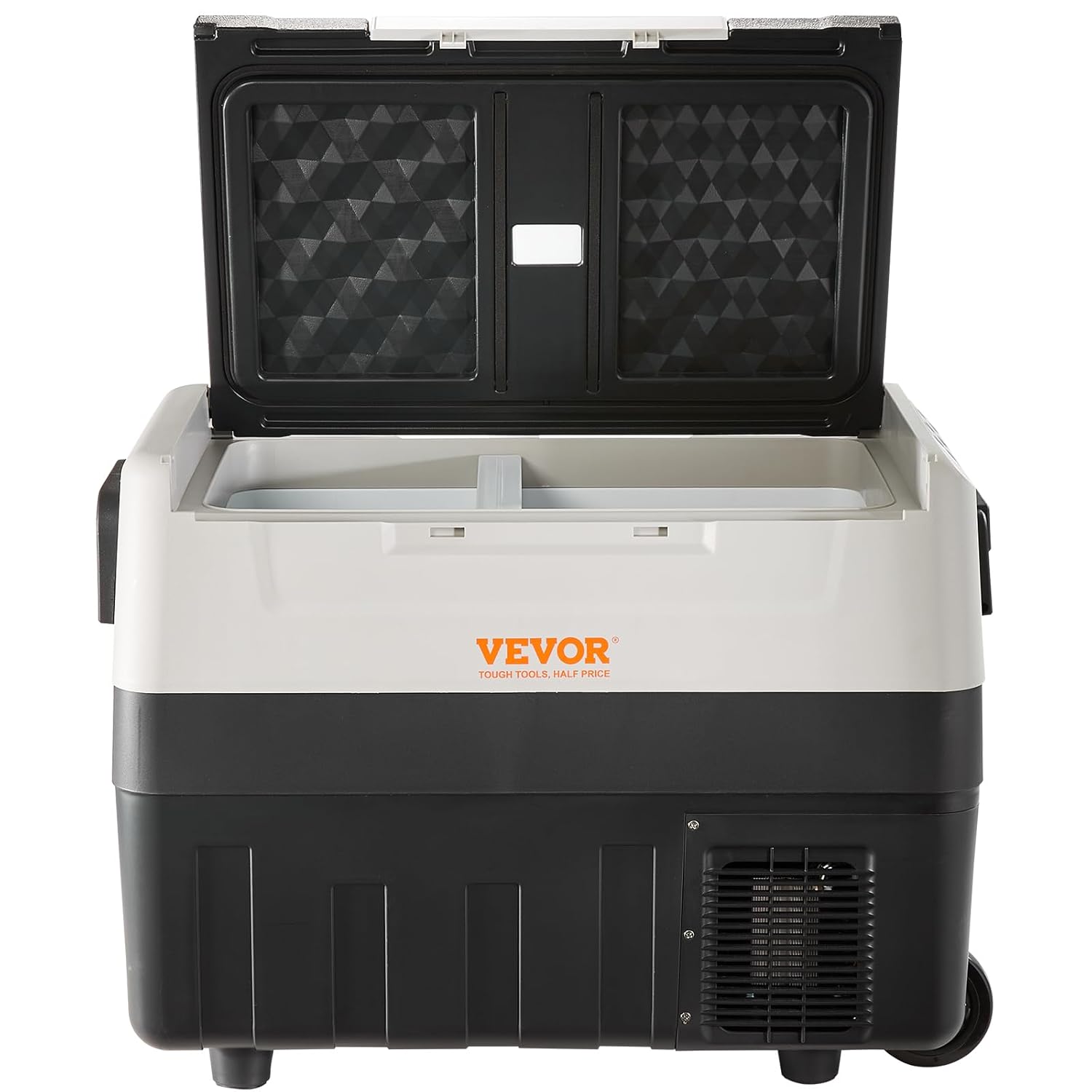 VEVOR Glacière Électrique Portable de 55 L Réfrigérateur de Voiture Portable 12/24 V CC 100-240 V CA Frigo Voiture Double Zone 0,6 kW.h -20 °C à 10 °C Réglable Congélateur pour Camion Bateau Camping