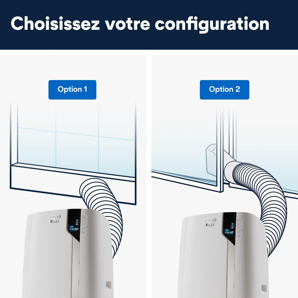 DELONGHI Pinguino PAC EX130 CST Climatiseur mobile WiFi avec fonction de déshumidification, version Pro jusqu'à 120 m³ Blanc