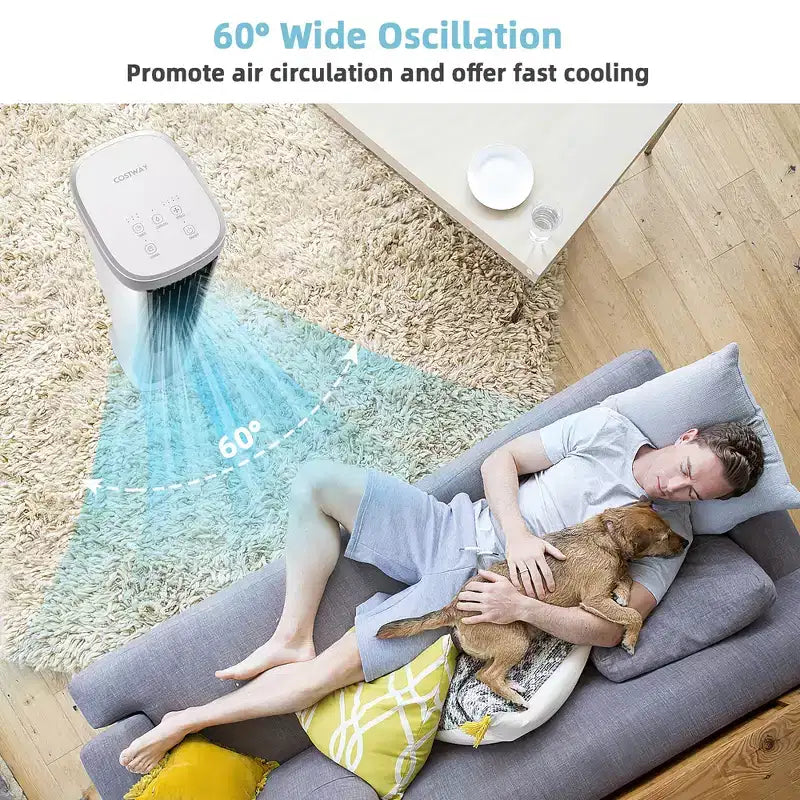 Costway 3-In-1 Portable Evaporative Air Cooler 40'' Bladeless Cooling Tower Fan w/Timer