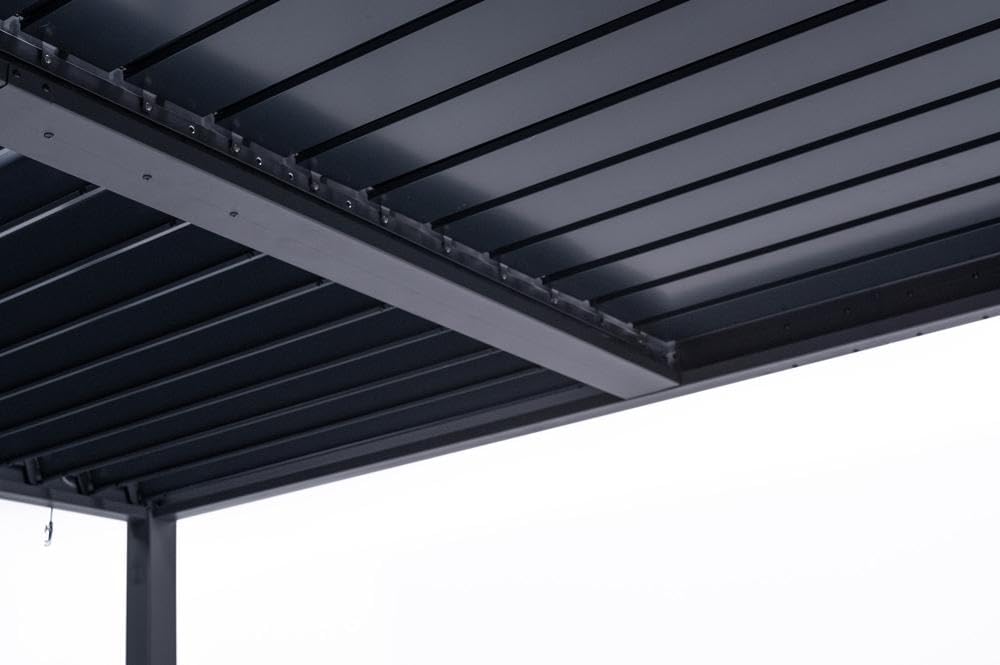 CAZEBOO Pergola Bioclimatique Autoportante Piana 3x2,5 m - 7,5 m² – Pergola Aluminium Gris avec Lames Orientables en Acier – Abri Terrasse et Jardin