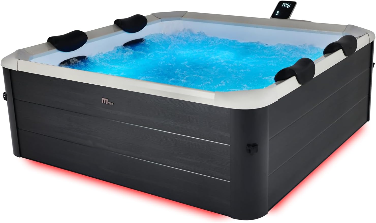 Spa Rigide connecté carré 180 cm MSPA Oslo Aero Plus – Spa 6 Places – Jets air et Eau – Lot de 8 filtres Inclus