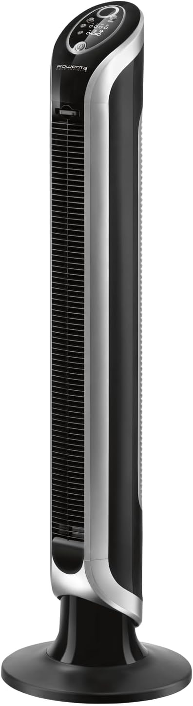 Rowenta Eole Infinite Ventilateur colonne, 3 vitesses, Large diffusion de l'air, Timer jusqu'à 8 h, Mode éco, Oscillation 180°, Télécommande avec rangement intégré VU6670F0