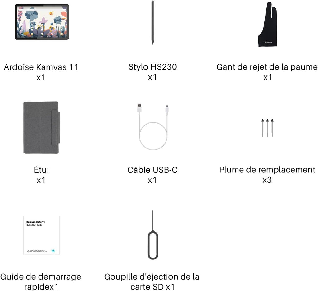 HUION Kamvas Slate 11 Tablette Graphique avec Écran Autonome sans PC, Stylet H-Pencil, Android 14, 8Go+128Go, WiFi, avec Batterie 8000mAh, Tablette de Dessin Portable 10.95'' Rafraîchissement 90Hz