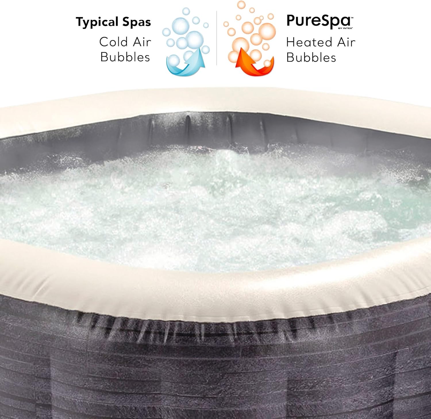 Intex - 28450EX - Pure Spa Bulles Ardoise 4 Places, Gris Ardoise