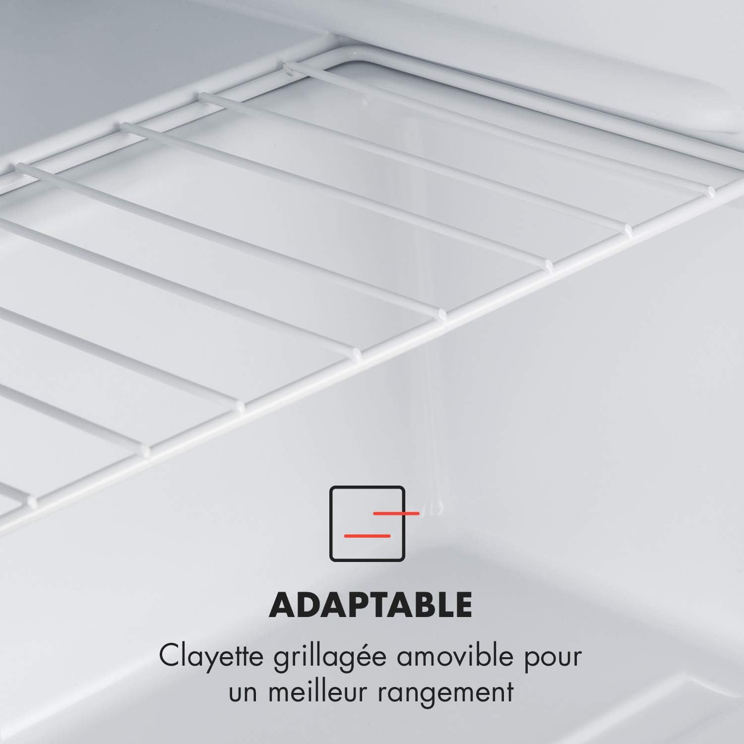 KLARSTEIN Garfield Eco - Congélateur petite taille, 34L, 4 étoiles, 117 kWh/an, 2 niveaux, 41 dB, Tablette amovible, Autonome, Environ 44 x 52 x 47 cm (LxHxP) - Noir