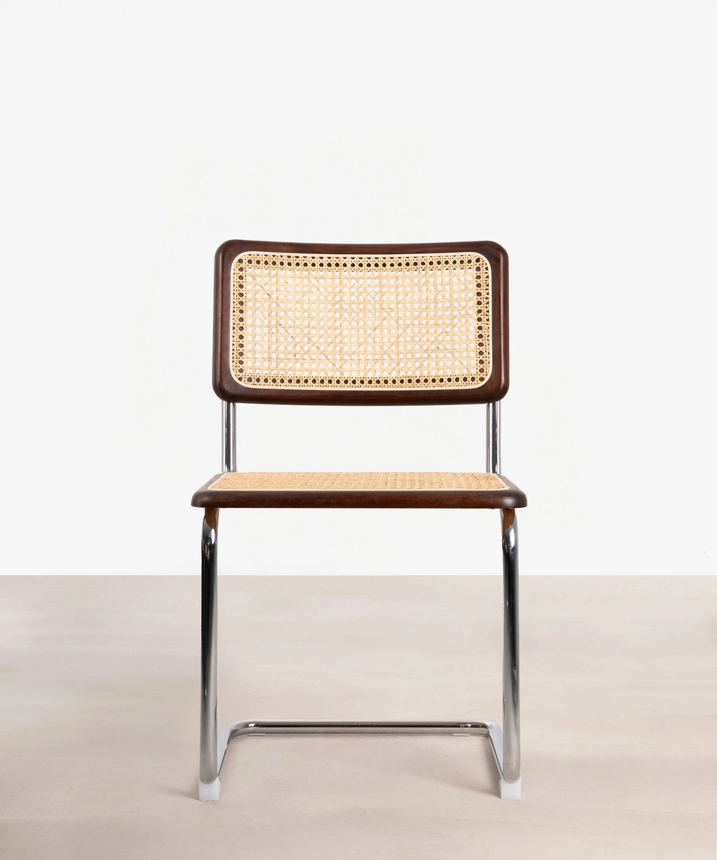 Silla de Comedor de Madera, Ratán y Metal Candy