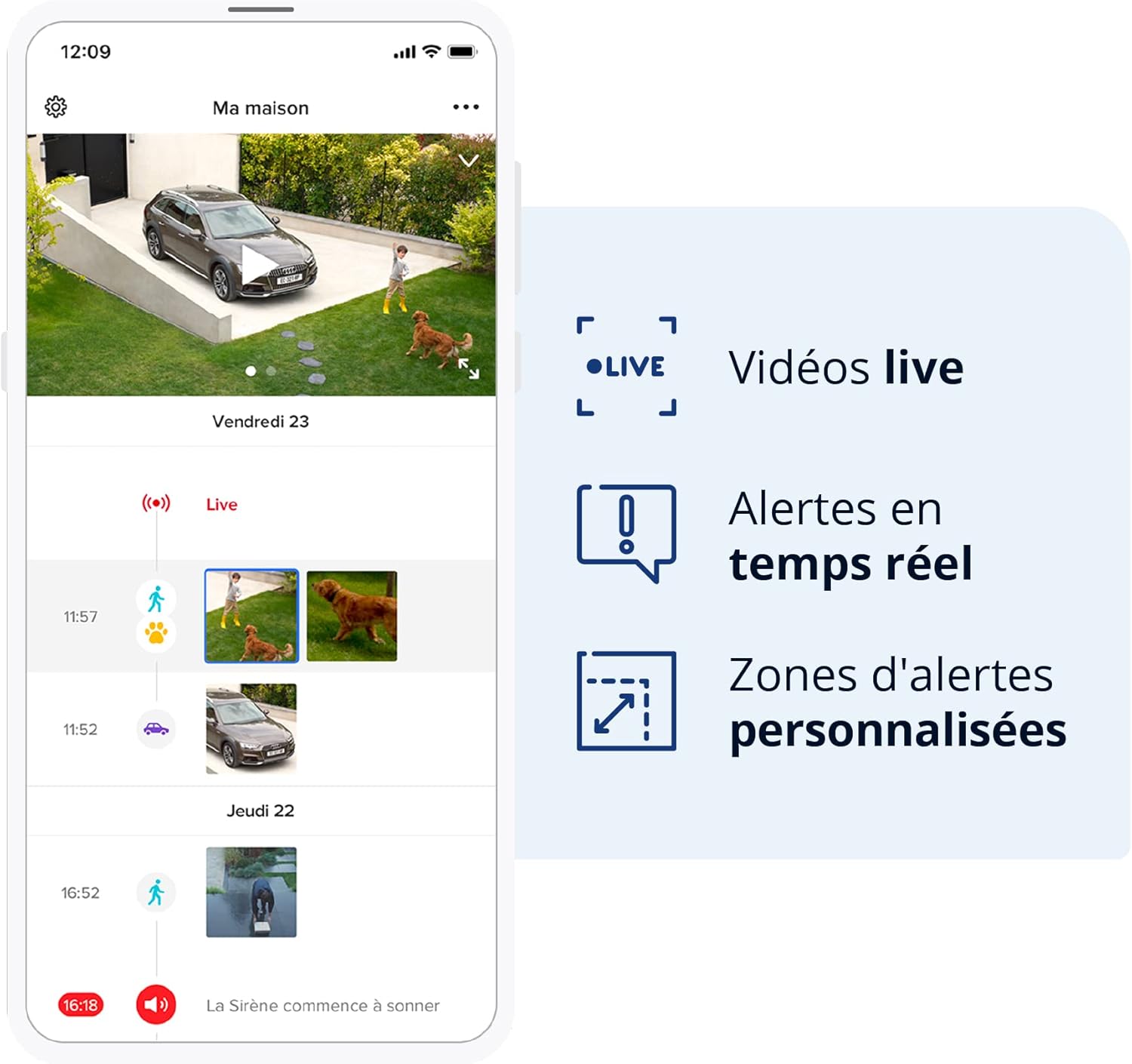 Netatmo Caméra de Surveillance Extérieure Connectée Intelligente avec Éclairage Intégré 12W, Détection des Personnes/Animaux/Véhicules, Vidéo HD 1080p 4MP, Vision Nocturne IR, Stockage Local, NOC-AMZ