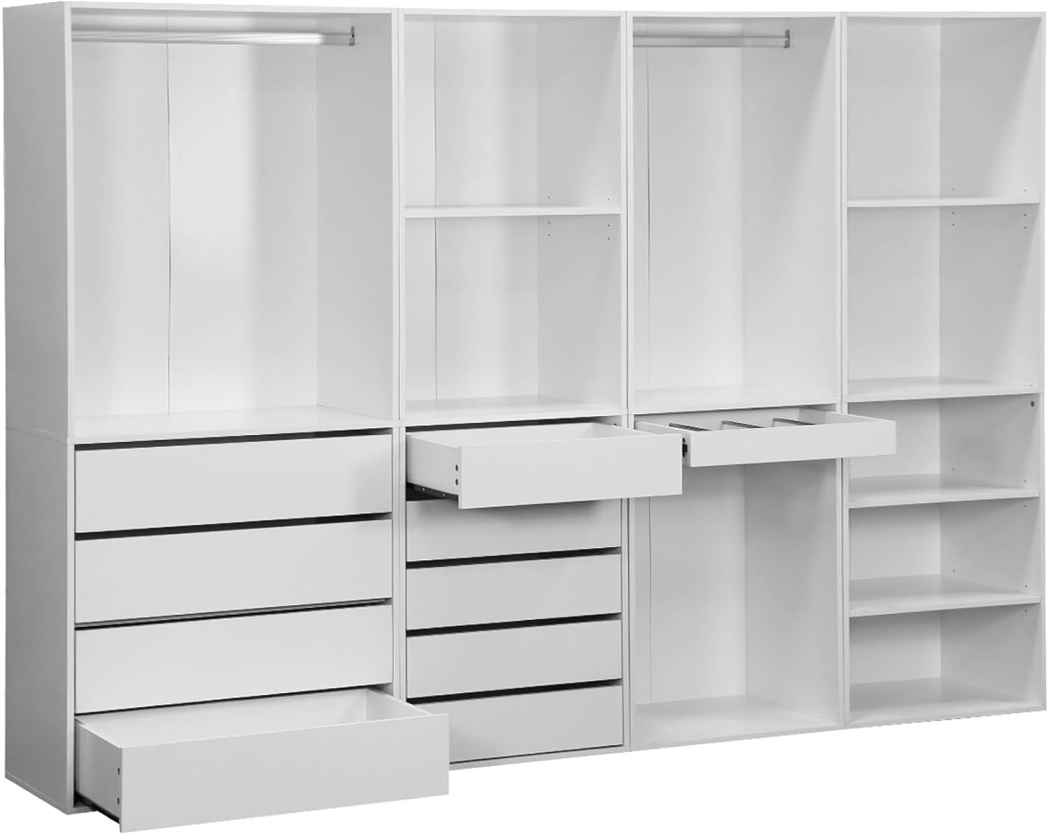 Alice's Home - Kit Dressing modulable avec 4 éléments. Blanc. Panneaux stratifiés