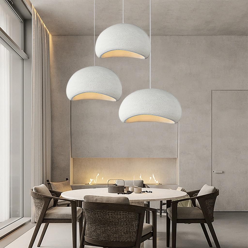 HEYUN Lampe Suspendue Wabi-sabi Blanche E27 Lampes Suspendues Lumières De Restaurant Lampe À Suspension De Bar Créative Style Pour Salle À Manger Salon De Thé Salon Café Cuisine(A1)