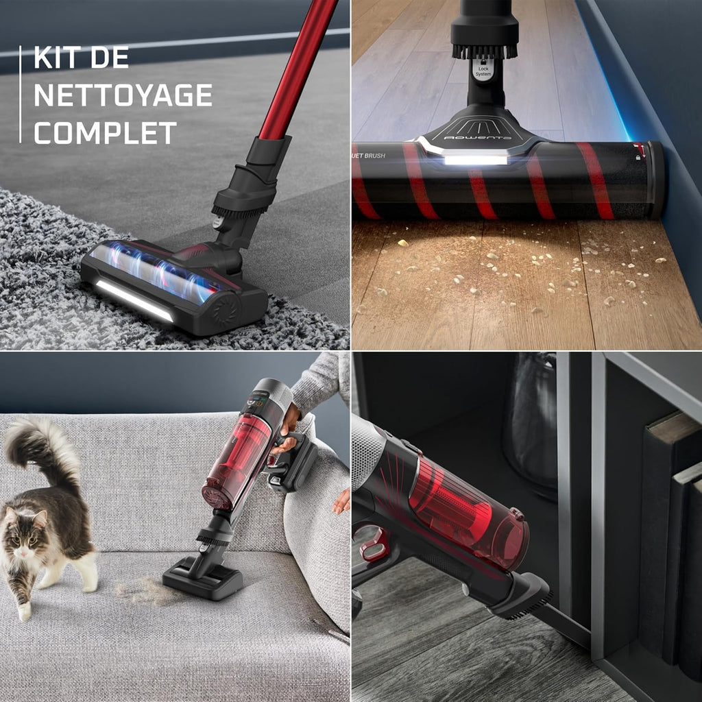 Rowenta X-Force Flex9.60, Aspirateur balai sans fil multifonction, Performant avec 100AW, Autonomie 45 minutes, Ultra léger, Tube Flex, RH2099WO