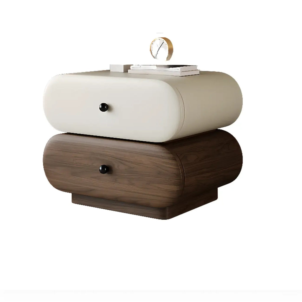 Modern Two-Tone Bedside Table with Storage Drawers