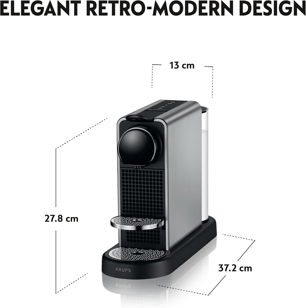 Machine à Café Nespresso Krups Citiz Platinum Titane Cafetière Dosettes YY5077FD