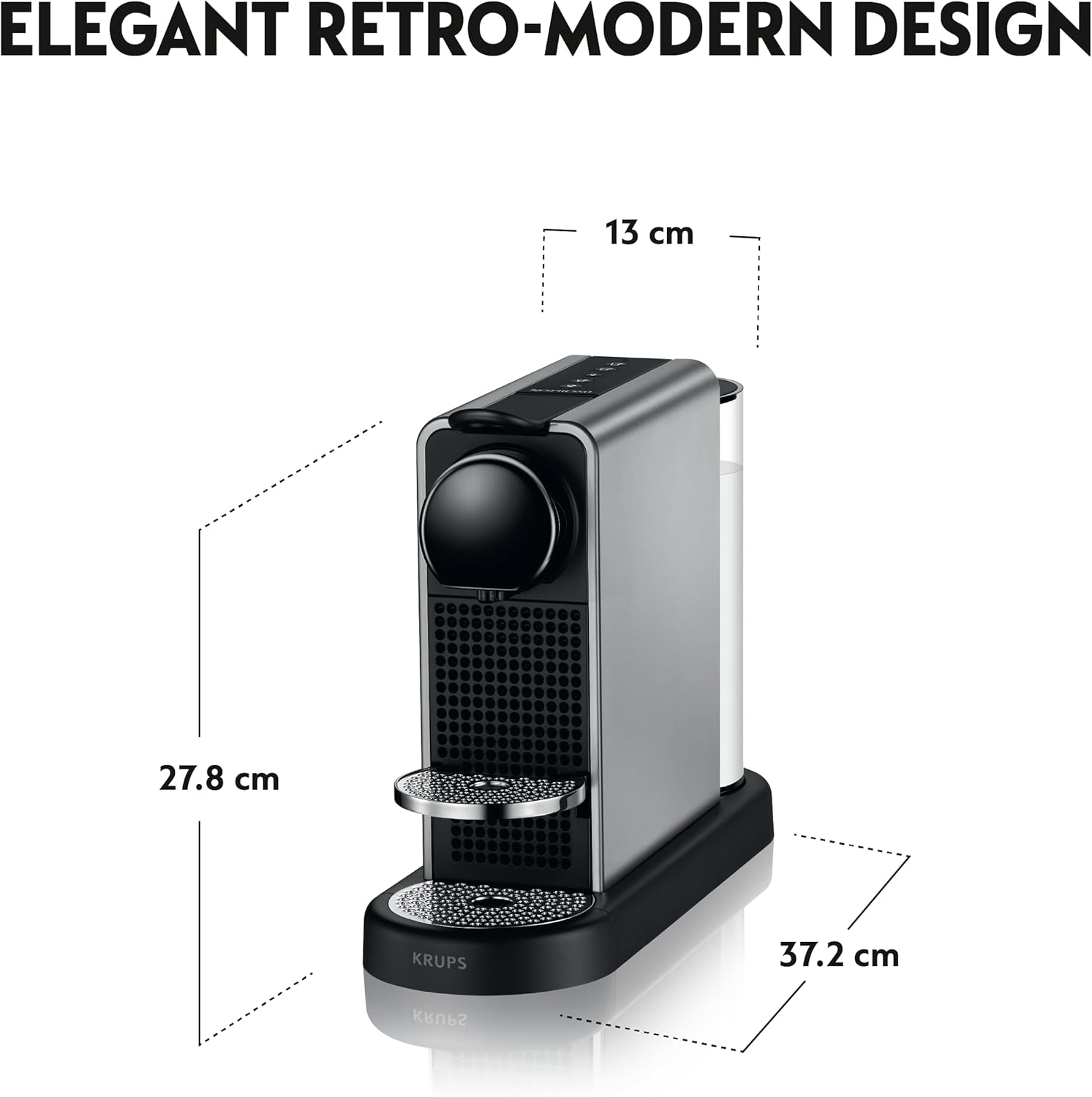 Machine à Café Nespresso Krups Citiz Platinum Titane Cafetière Dosettes YY5077FD