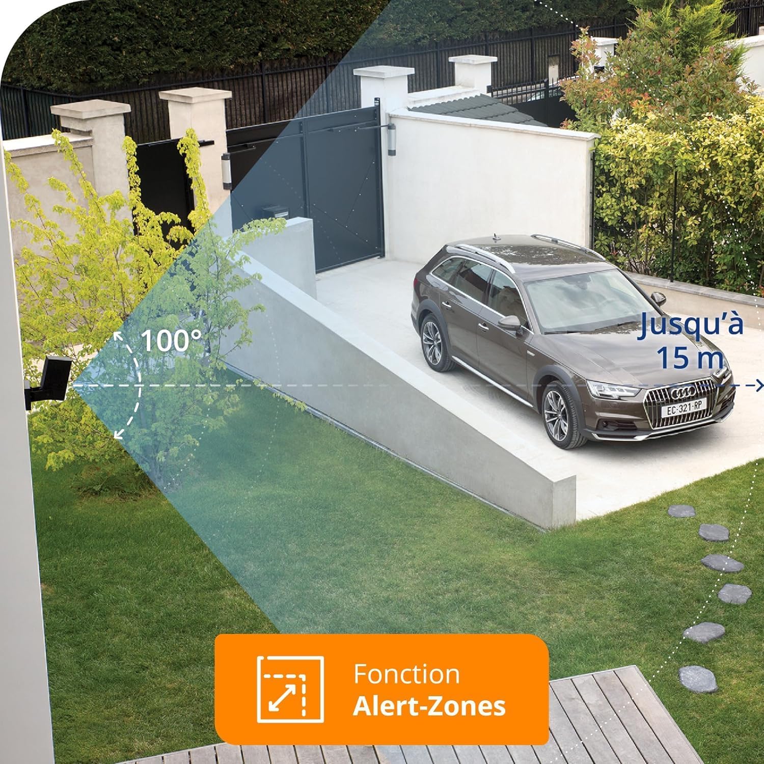Netatmo Caméra de Surveillance Extérieure Connectée Intelligente avec Éclairage Intégré 12W, Détection des Personnes/Animaux/Véhicules, Vidéo HD 1080p 4MP, Vision Nocturne IR, Stockage Local, NOC-AMZ