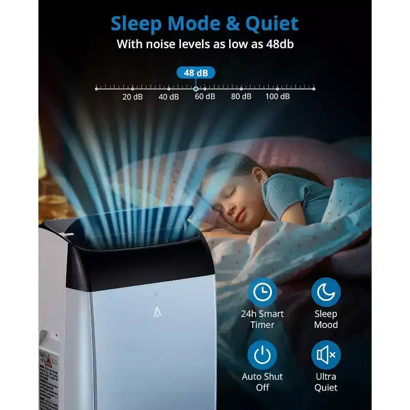 14000 BTU Portable Air Conditioner 3-In-1 AC Unit for Rooms Up to 750 Sq Ft with Dehumidifier