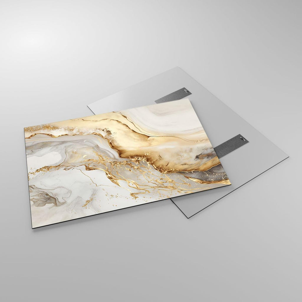 Moderne Impression sur Verre 100x70cm Image Tableau en Verre Decoration Murale Marbre Charme Élégant Grand Tableaux Decoratifs Muraux Chambre Cuisine Horizontal Deco Cadre Salon Art GAA100x70-5730