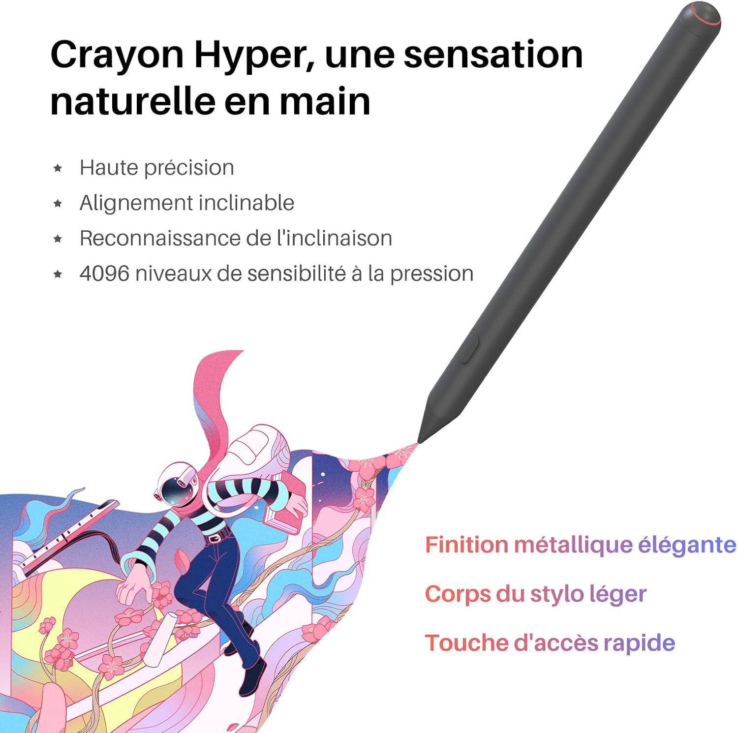 HUION Kamvas Slate 11 Tablette Graphique avec Écran Autonome sans PC, Stylet H-Pencil, Android 14, 8Go+128Go, WiFi, avec Batterie 8000mAh, Tablette de Dessin Portable 10.95'' Rafraîchissement 90Hz