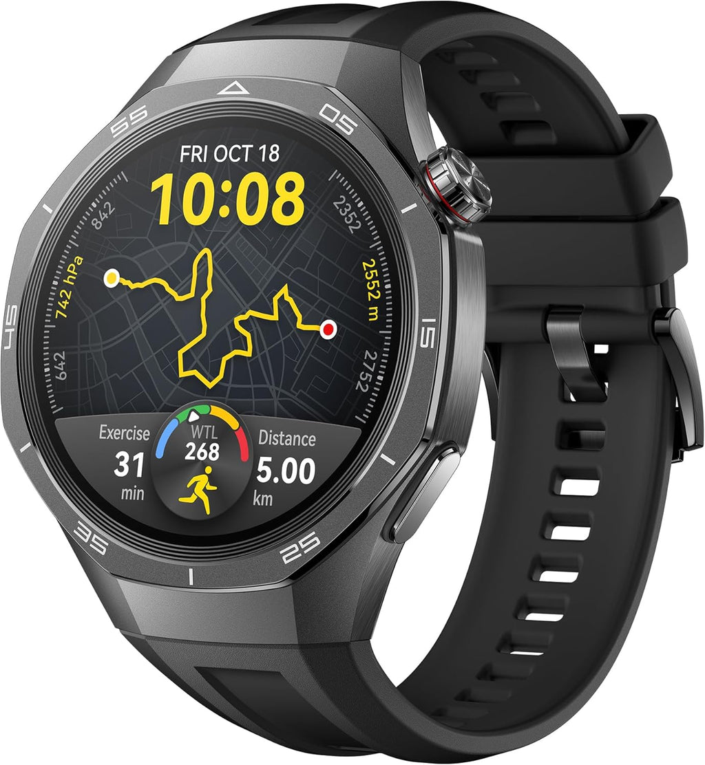 HUAWEI Watch GT 5 Pro 46mm Montre Connectée, Design aux Lignes épurées, Programmes d'entraînement de Pointe, Suivi de la santé, ECG, Jusqu'à 14 Jours d'autonomie, iOS& Android, Noir