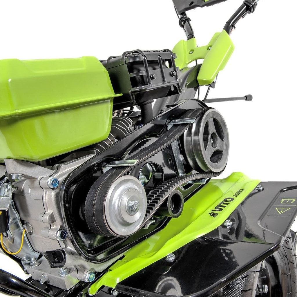 VITO - Motoculteur Thermique à Essence 4 Temps 212 cm3 7CV Transmission Courroie Largeur 70-85cm Buteur + Fraises Idéal Jardin & Maraîchage