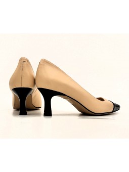 Escarpin Stocks Permanents Ruby / Beige-Noir