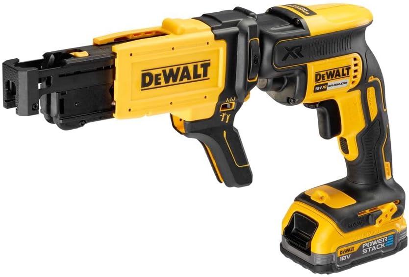 DEWALT - Visseuse Plaques de Plâtre Brushless 18V XR 5.0Ah Li-Ion - DCF620P2K-QW - Tournevis Électrique sans Fil avec 2 Batteries et Chargeur - Vitesse à Vide 0-4400tr/min - 435W