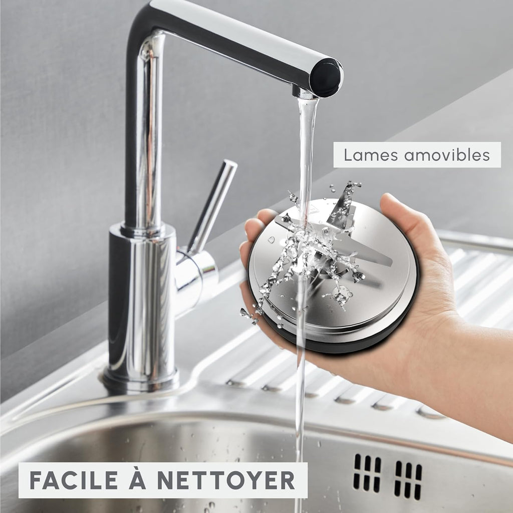 Moulinex Blender chauffant, 1400 W, 10 programmes automatiques, Lames amovibles, Fonction nettoyage en profondeur, Panier vapeur, Perfectmix Cook LM83SD10, Métal