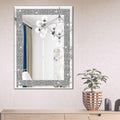 Ruomeng Miroir mural rectangulaire en cristal écrasé avec diamant pour décoration de la maison, pour salle de bain, entrée et chambre à coucher, 50,8 x 71,1 cm