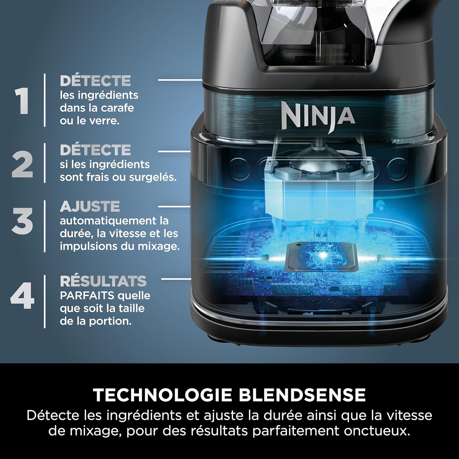 Ninja Mixeur blender processor Detect Power Pro 3-en-1 1200 W noir