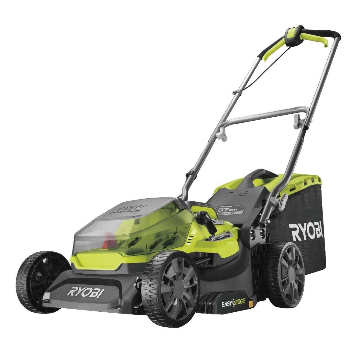 Tondeuse Ryobi 18V Lithiumplus Brushless coupe 37cm 1 batterie 5,0 Ah(Vert/Noir)