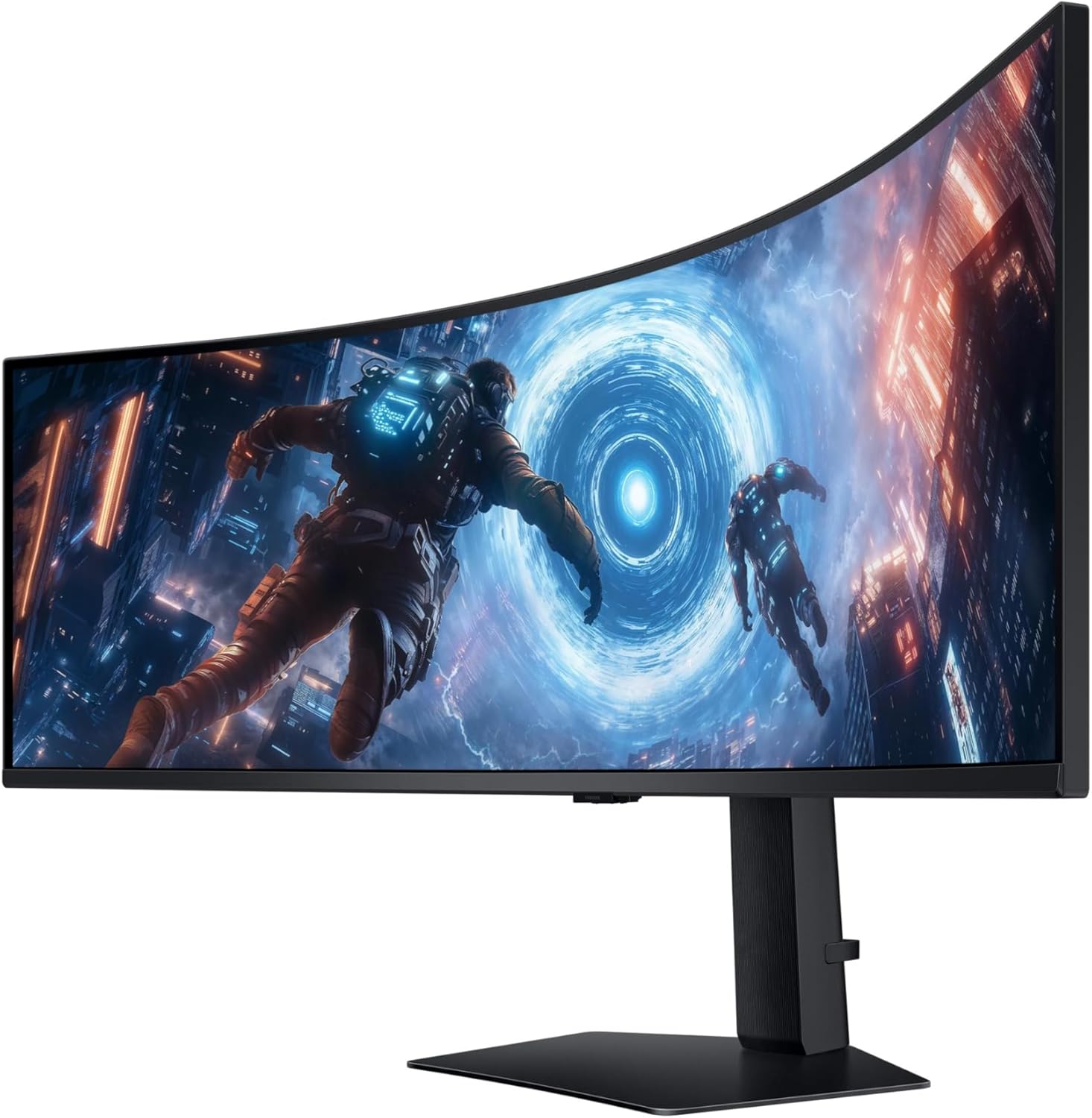 Ecran PC Odyssey G91F 49’’ 144Hz, 1ms, Dalle VA Incurvée 1000R, DWQHD : 5120 x 1440, 2500:1, AMD FreeSync Premium Pro, Auto Source Switch +, Pied Ajustable, DisplayPort, HDMI, LS49FG916EUXEN