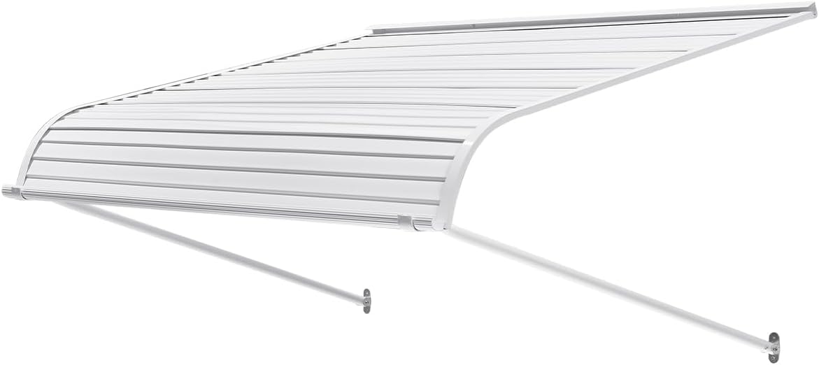 VEVOR Auvent de Porte d'Entrée 122x106,6 cm Marquise de Porte Extérieure Aluminium, Abri de Protection Contre Pluie, Neige, Soleil, Auvent Stable pour Portes d'Entrée, Fenêtres de Porches, de Balcons