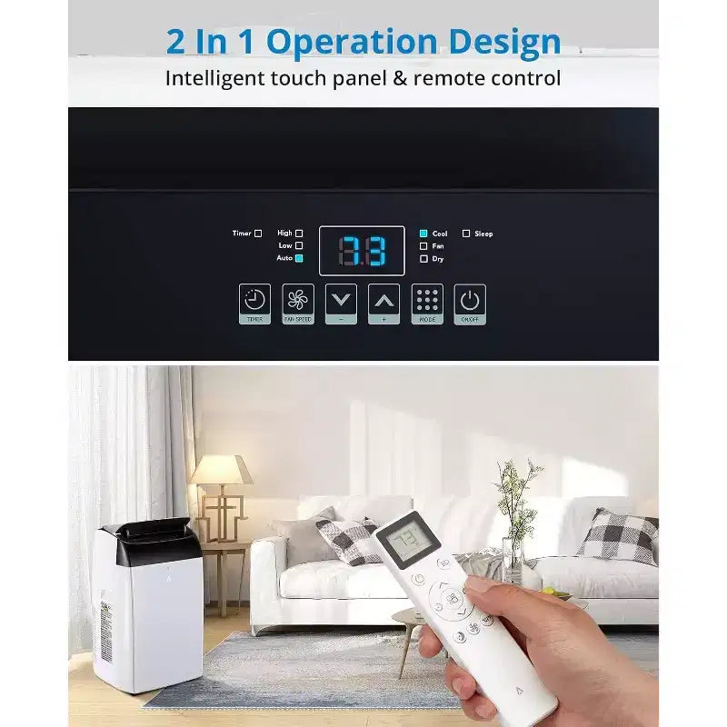 14000 BTU Portable Air Conditioner 3-In-1 AC Unit for Rooms Up to 750 Sq Ft with Dehumidifier