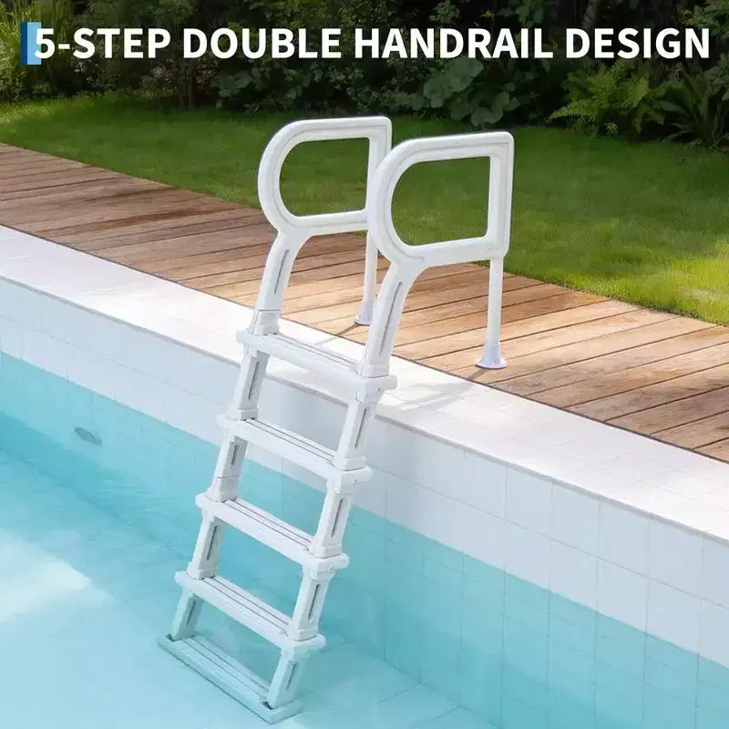 Heavy Duty 5-Step Swimming Pool Ladder with Double Handrails  Non-Slip Sturdy PE Steps  400 lbs Capacity Fits 48-54 Inground & Above Ground Pools