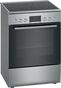 Bosch HKR39C250 Série 4 Cuisinière électrique 60 cm de large, EcoClean Direct, 3D air chaud cuisson à 3 niveaux, contrôle de l'écran LED, zone de cuisson extensible pour grande batterie de cuisine
