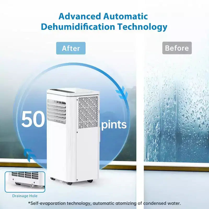 10000 BTU Portable Air Conditioner, Home AC/Air Conditioner with Remote Control for Room up to 450 Sq.Ft, 3-in-1 Functions/24 Hrs Timer/Caster Wheels