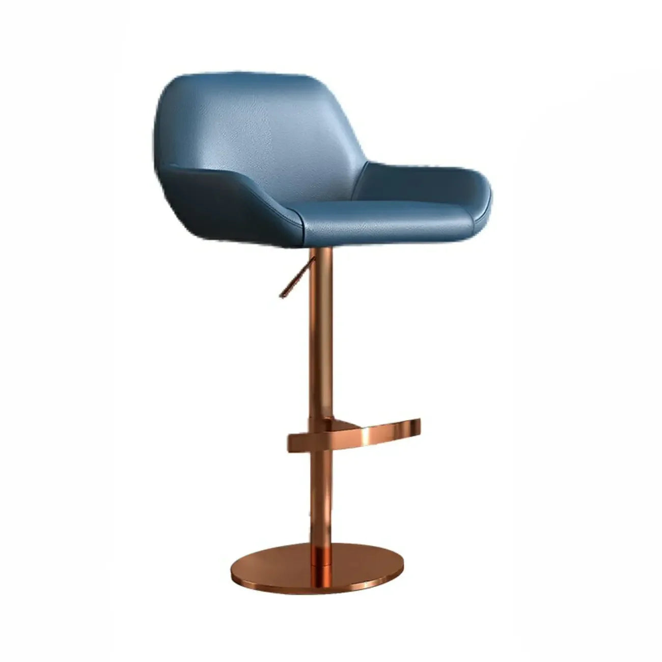 Minimalist Leather Swivel Bar Stools with Low Back for Kitchen