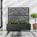 MAYEERTY Planter Box with Trellis Iron Black Louvered Classic Helen Street 01 Combined Style 72x47x16in 3-Piece Set