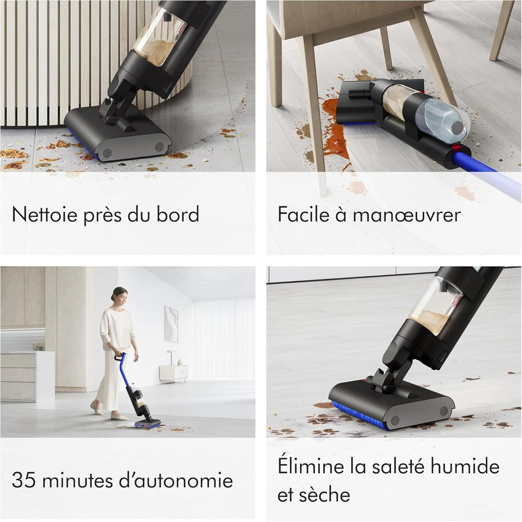 WashG1 Nettoyeur de sols durs – Nettoyage Humide Puissant (Noir/Bleu)