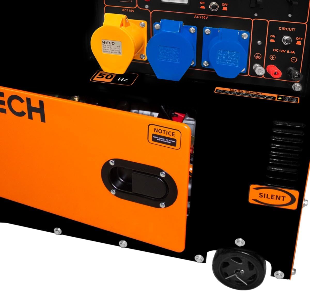 Générateur diesel silencieux monophasé 6 kVA 230 V avec ATS intégré