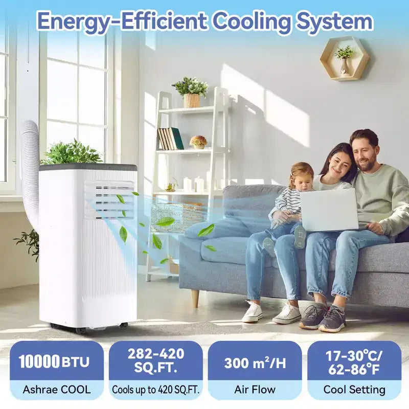 Portable Air Conditioners, Flarhetoric 10000 BTU Cooling/Fan/Dry 3 IN 1 Portable Ac unit for Room 560 SQ.FT, Units for Low Noise rooms